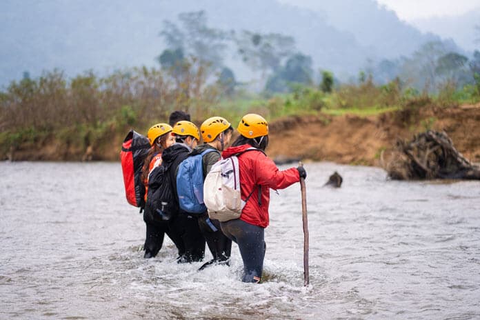 A medium sized backpack of 20-30 litres to carry a helmet and personal stuff
