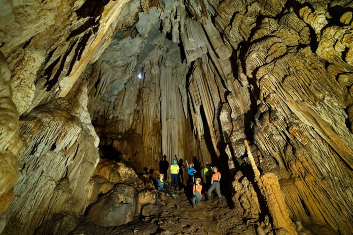 Cave formations inside Song cave look like magnificent palaces.