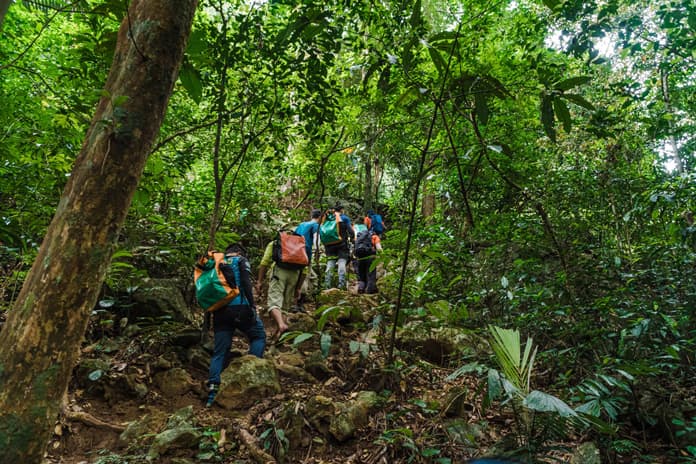 The trekking route in Tu Lan area is characterized by many steep, rugged and challenging mountainous terrains.