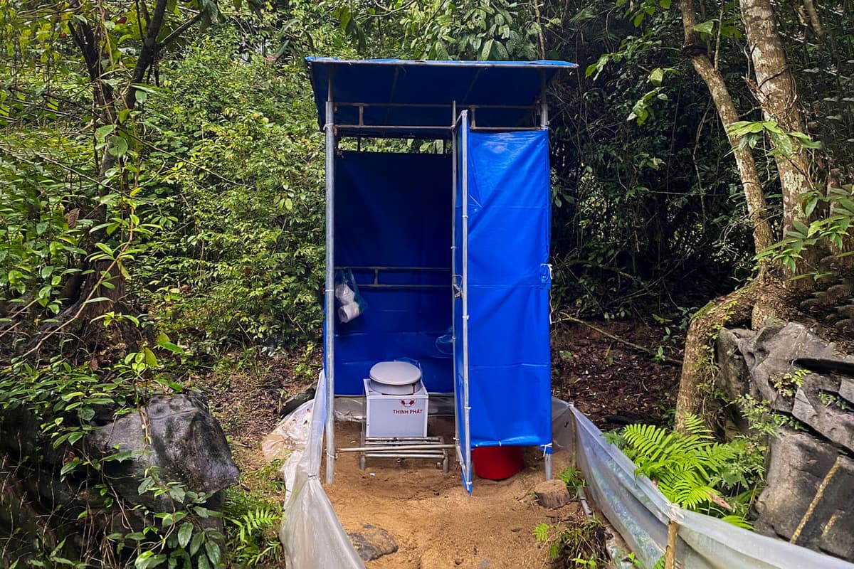 Eco-friendly compost toilets provided by Oxalis at campsites.