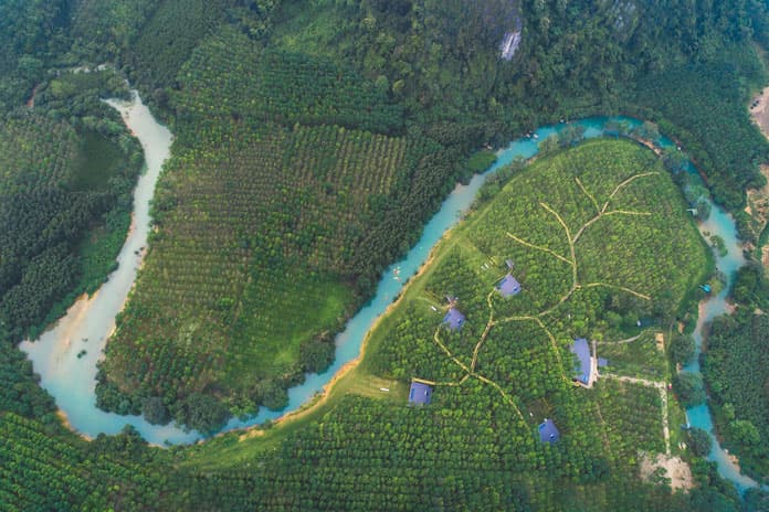 Blue Diamond Camp is breathtaking from above.